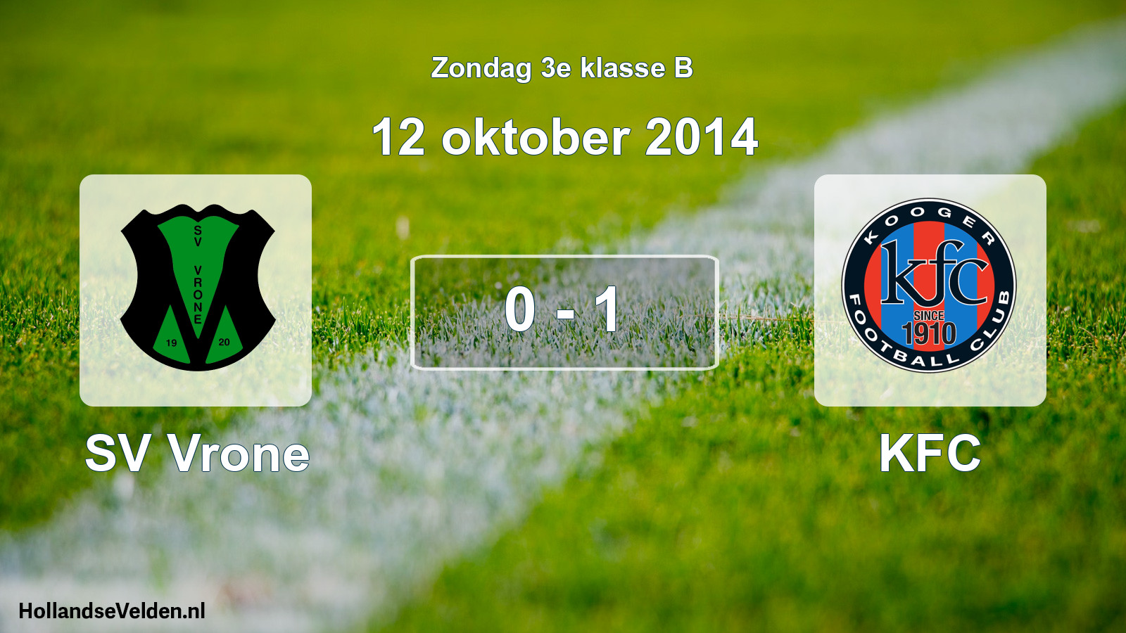Total number of matches played: SV Vrone - KFC 0 - 1 (12 October 2014)
