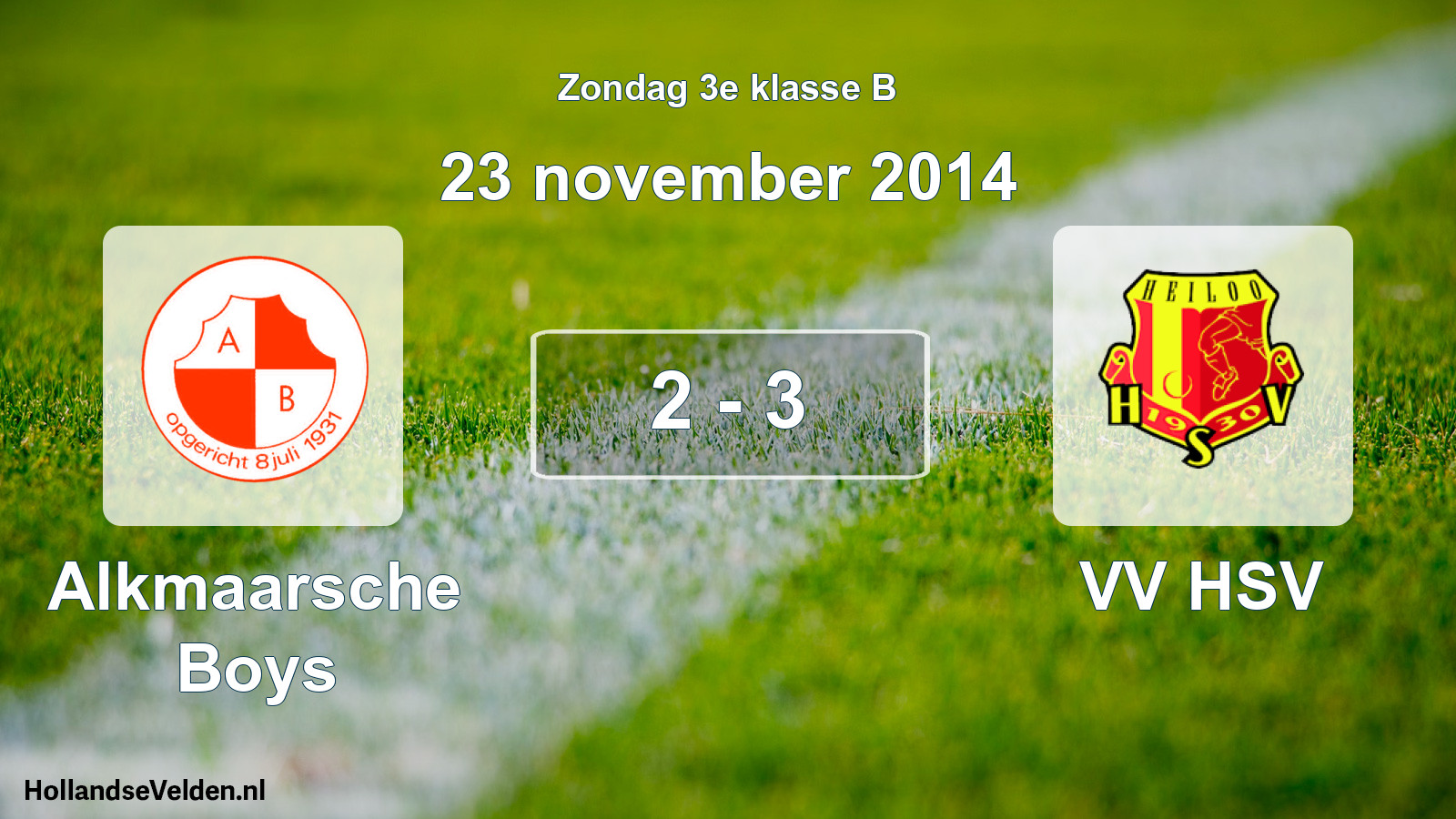 Total number of matches played: Alkmaarsche Boys - VV HSV 2 - 3 (23 November 2014)
