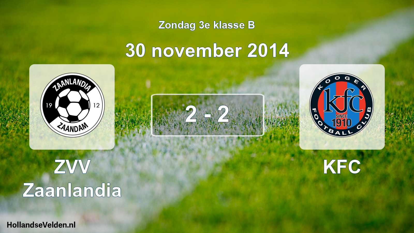 Total number of matches played: ZVV Zaanlandia - KFC 2 - 2 (30 November 2014)