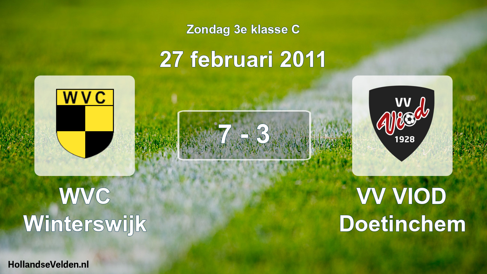 Total number of matches played: WVC Winterswijk - VV VIOD Doetinchem 7 - 3 (27 February 2011)