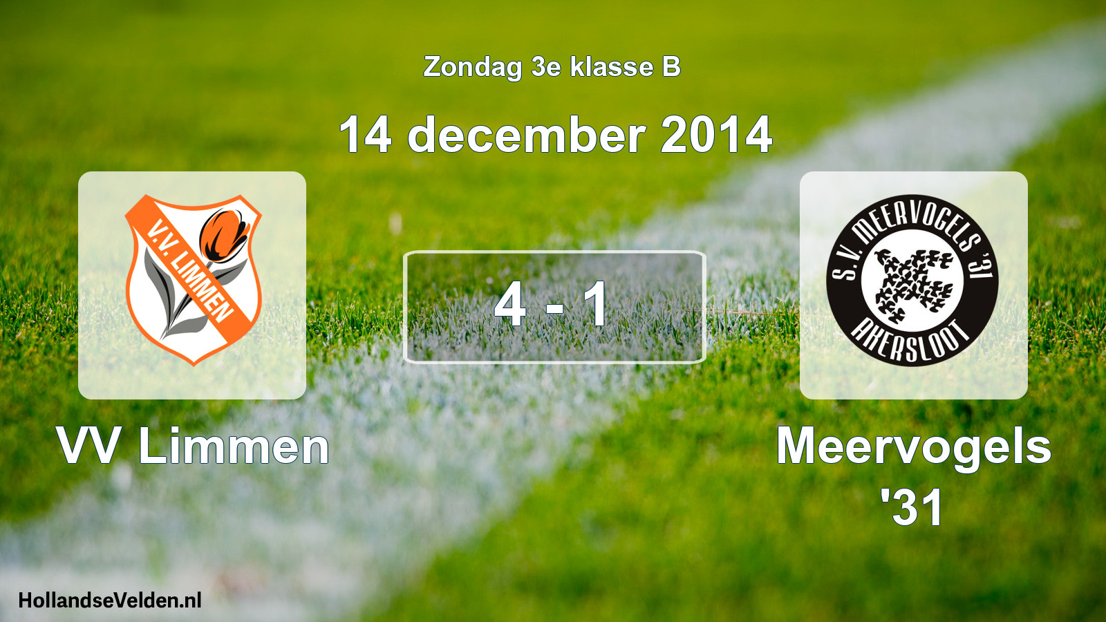Total number of matches played: VV Limmen - Meervogels '31 4 - 1 (14 December 2014)