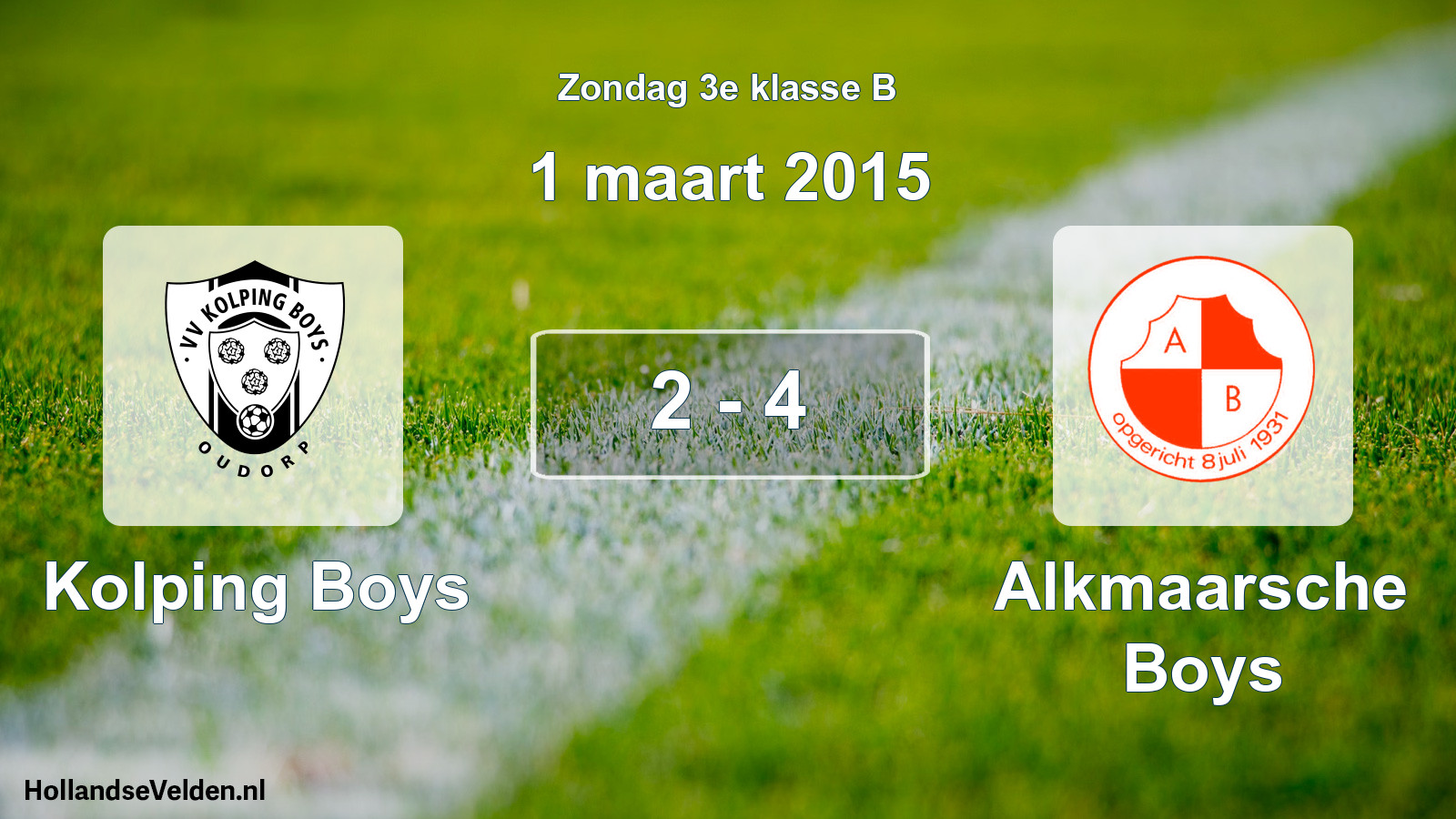 Total number of matches played: Kolping Boys - Alkmaarsche Boys 2 - 4 (1 March 2015)