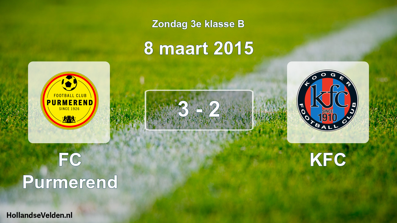 Total number of matches played: FC Purmerend - KFC 3 - 2 (8 March 2015)