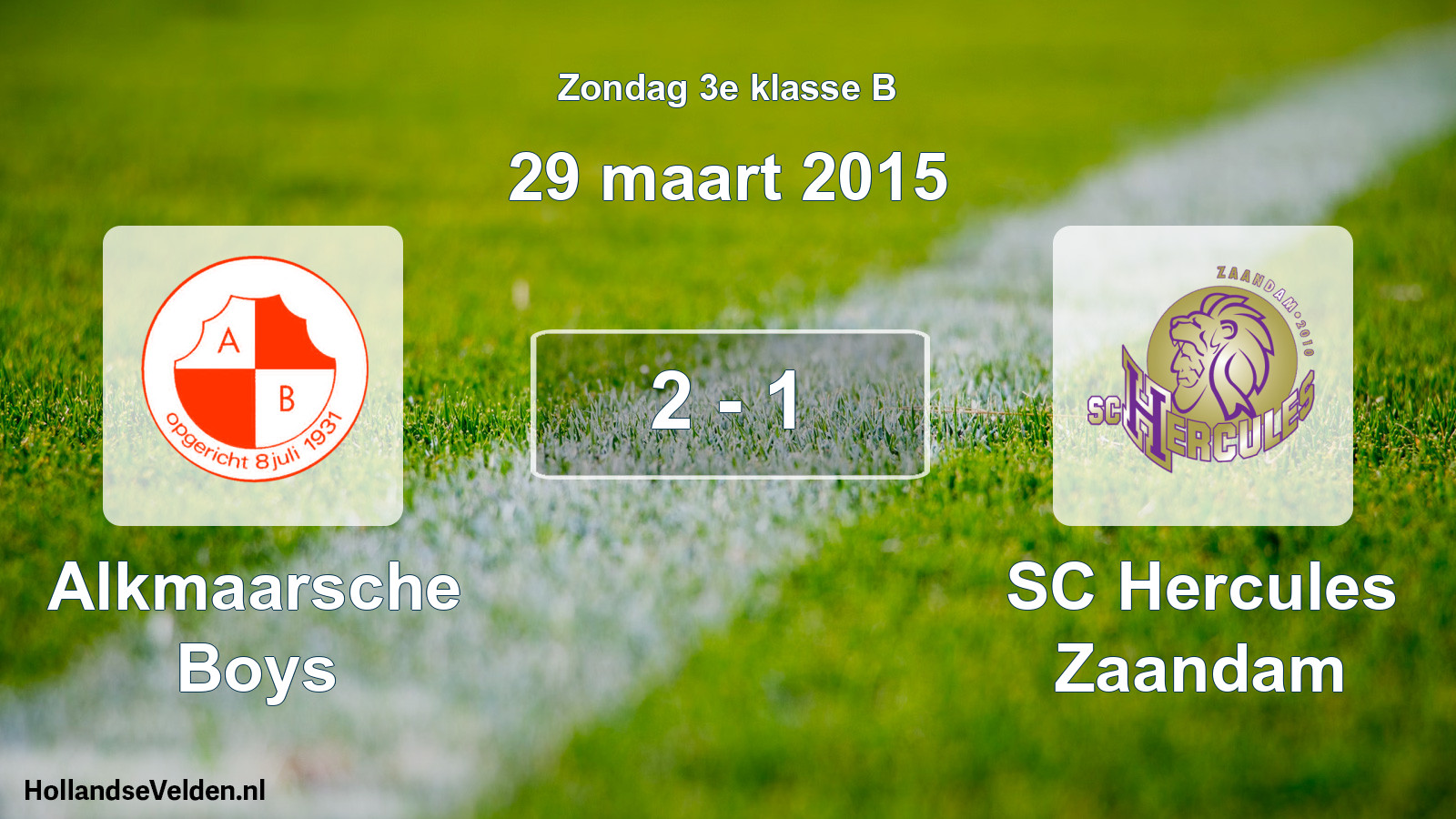 Total number of matches played: Alkmaarsche Boys - SC Hercules Zaandam 2 - 1 (29 March 2015)
