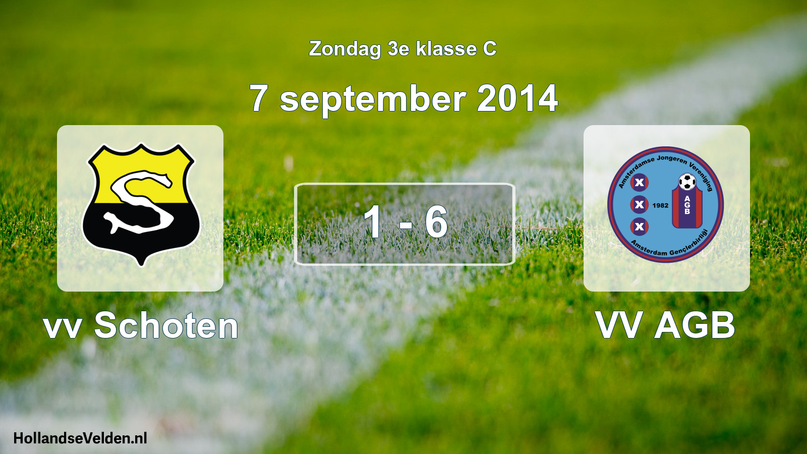 Total number of matches played: vv Schoten - VV AGB 1 - 6 (7 September 2014)