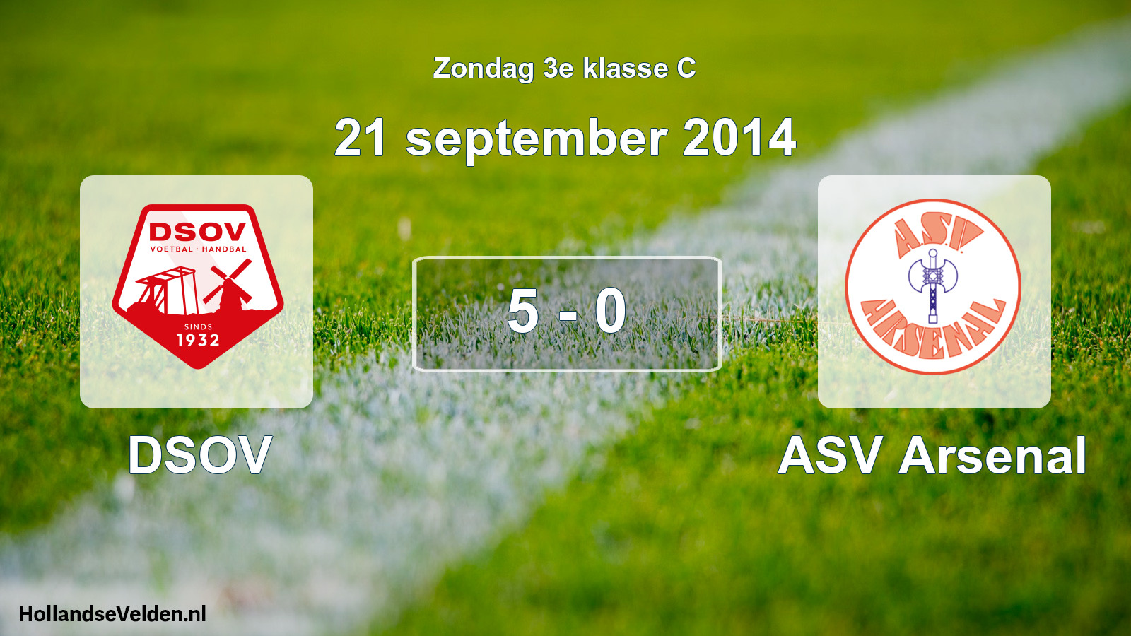 Total number of matches played: DSOV - ASV Arsenal 5 - 0 (21 September 2014)