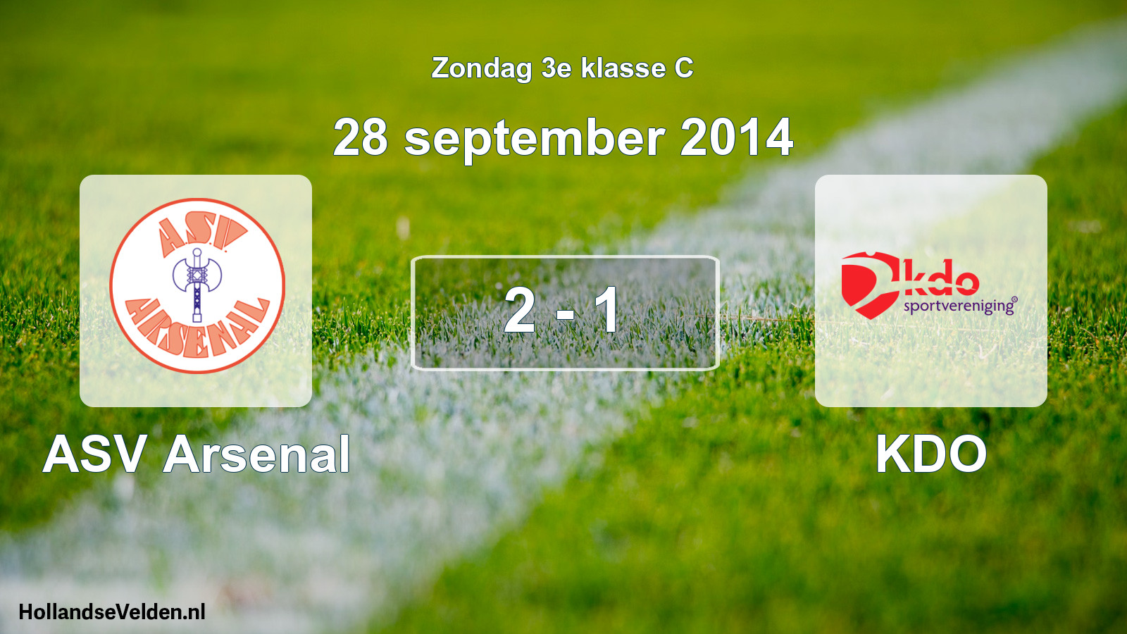 Total number of matches played: ASV Arsenal - KDO 2 - 1 (28 September 2014)