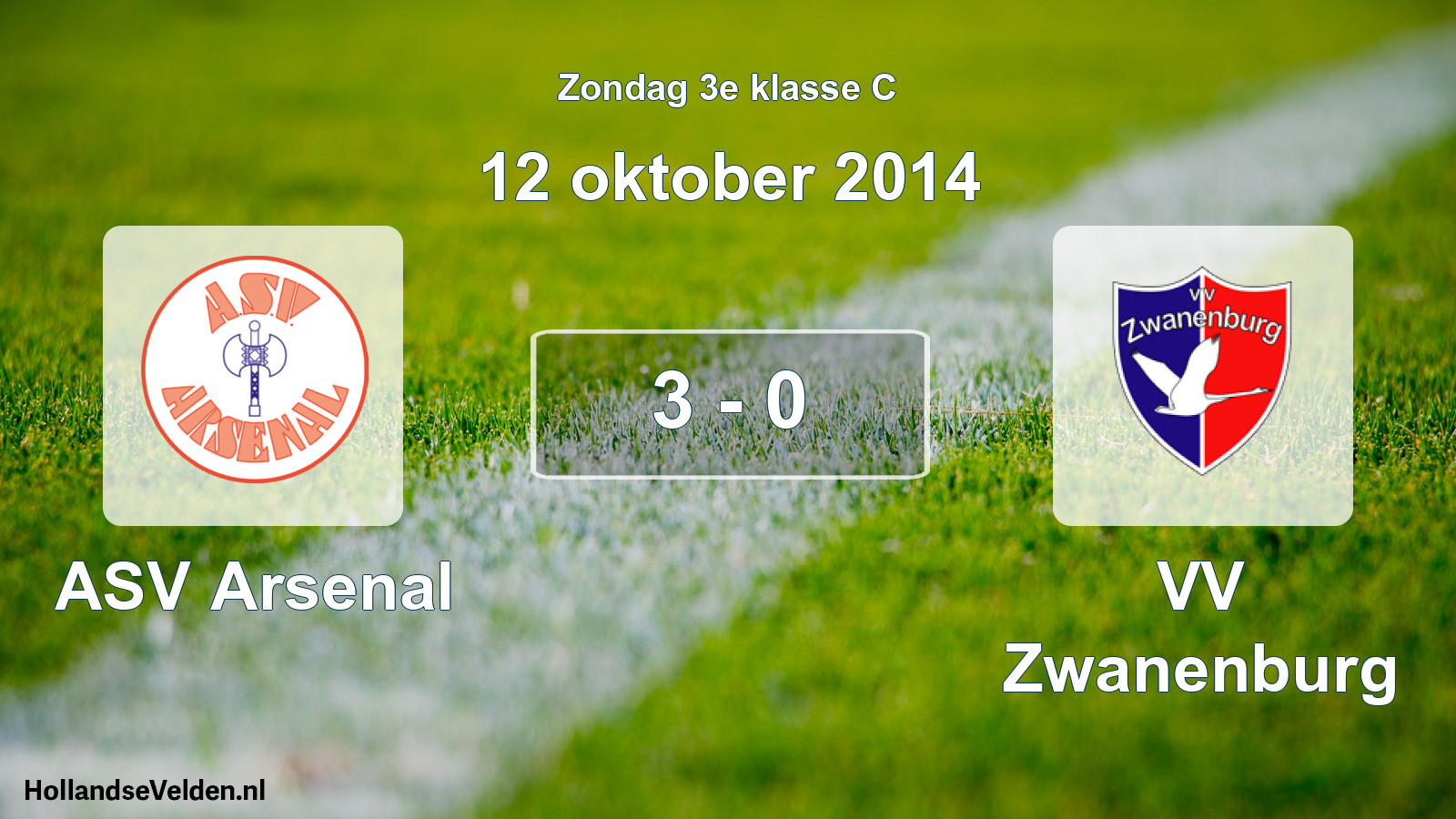 Total number of matches played: ASV Arsenal - VV Zwanenburg 3 - 0 (12 October 2014)