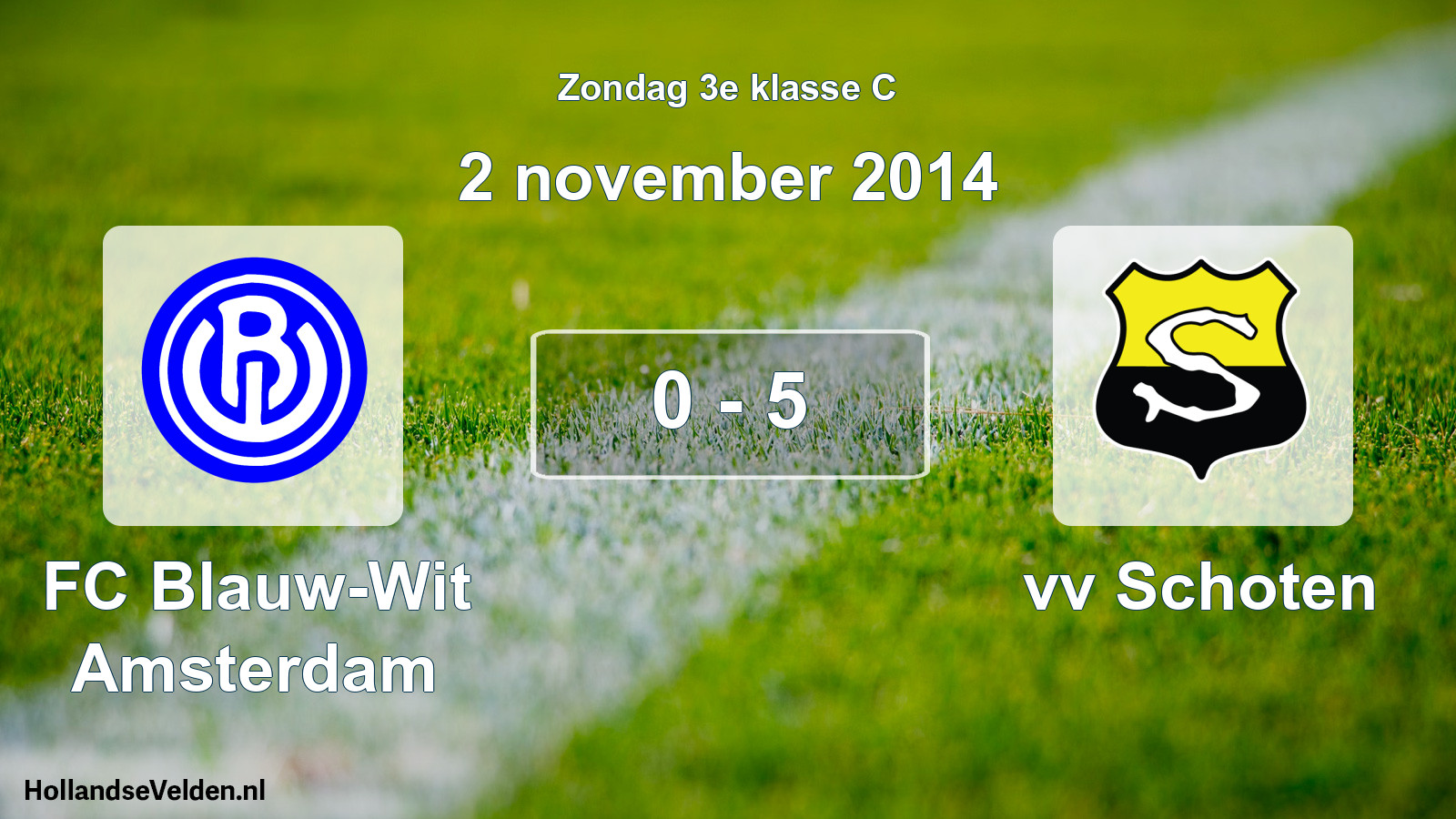 Total number of matches played: FC Blauw-Wit Amsterdam - vv Schoten 0 - 5 (2 November 2014)