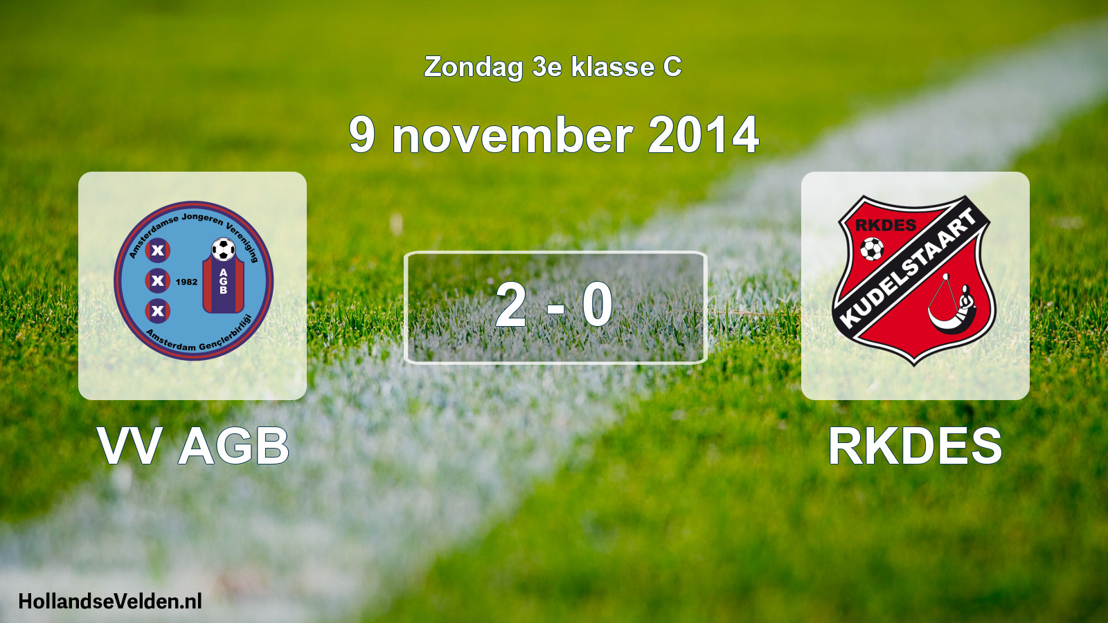 Total number of matches played: VV AGB - RKDES 2 - 0 (9 November 2014)