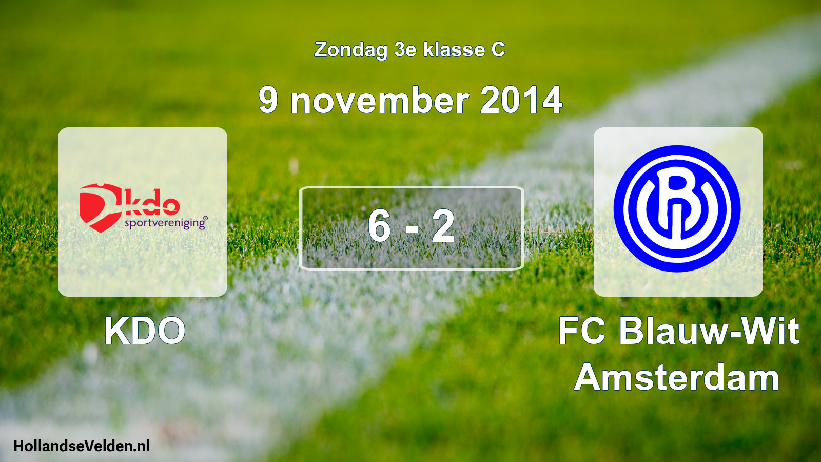 Total number of matches played: KDO - FC Blauw-Wit Amsterdam 6 - 2 (9 November 2014)