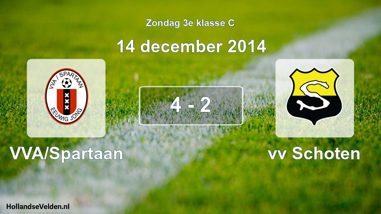 Total number of matches played: VVA/Spartaan - vv Schoten 4 - 2 (14 December 2014)