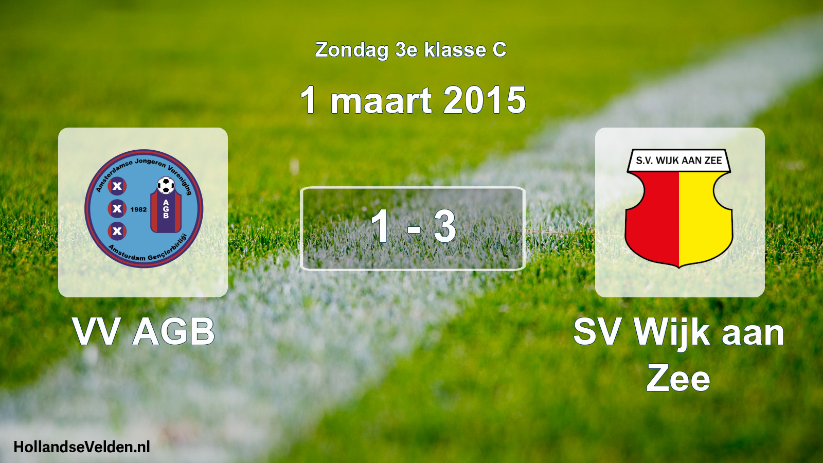 Total number of matches played: VV AGB - SV Wijk aan Zee 1 - 3 (1 March 2015)
