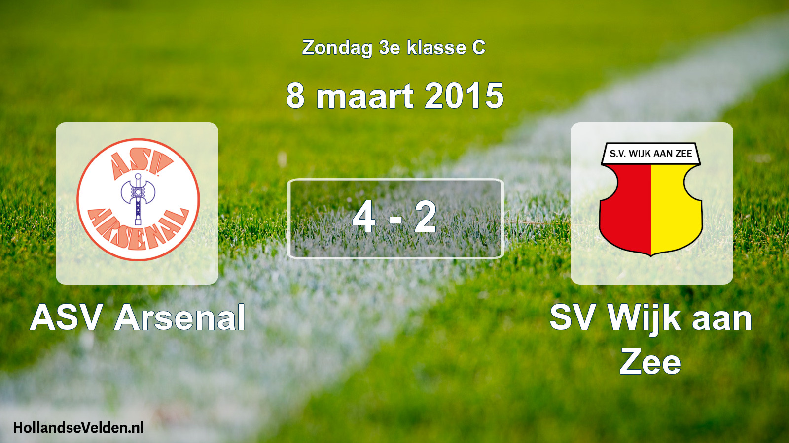 Total number of matches played: ASV Arsenal - SV Wijk aan Zee 4 - 2 (8 March 2015)