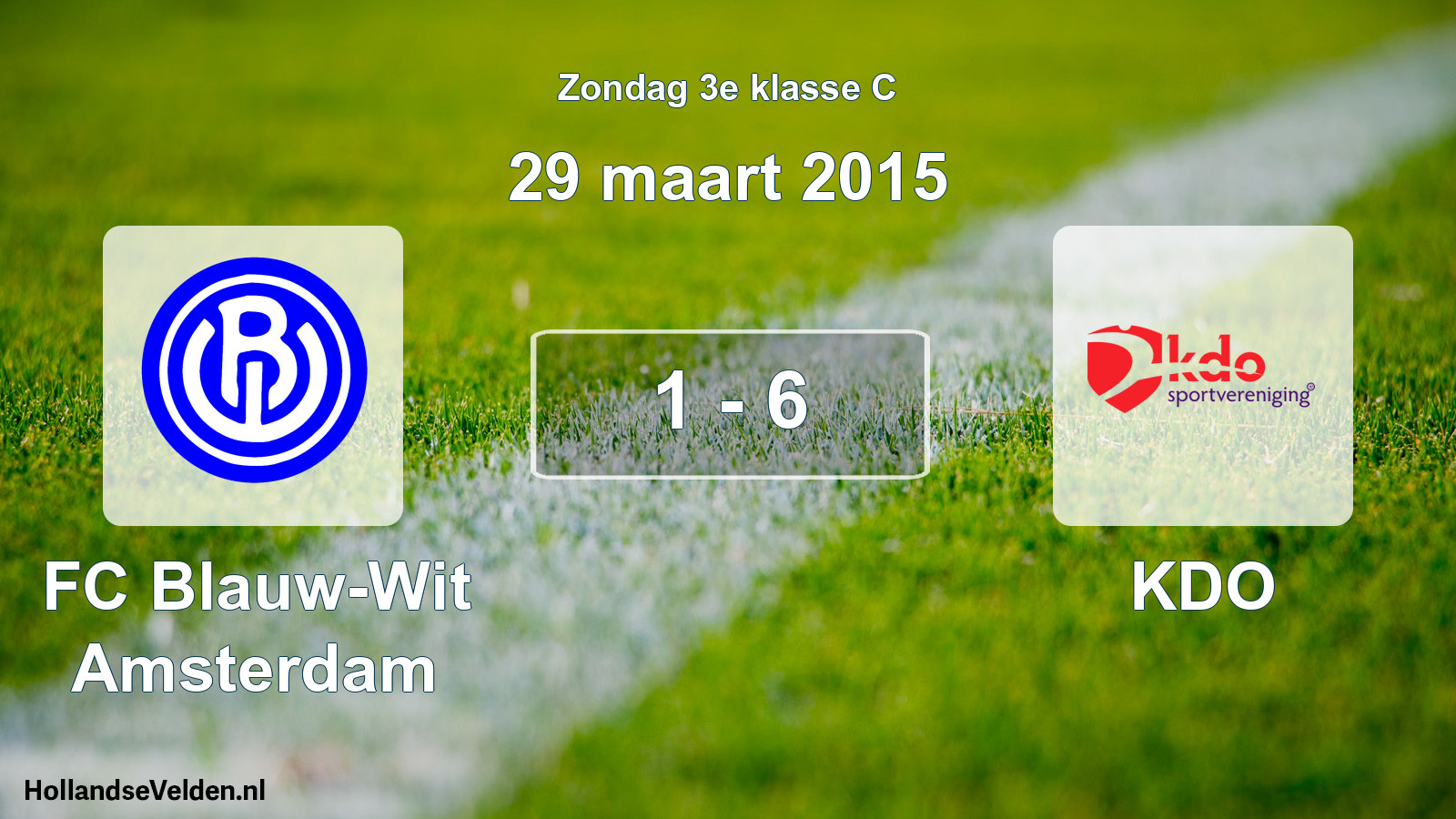 Total number of matches played: FC Blauw-Wit Amsterdam - KDO 1 - 6 (29 March 2015)