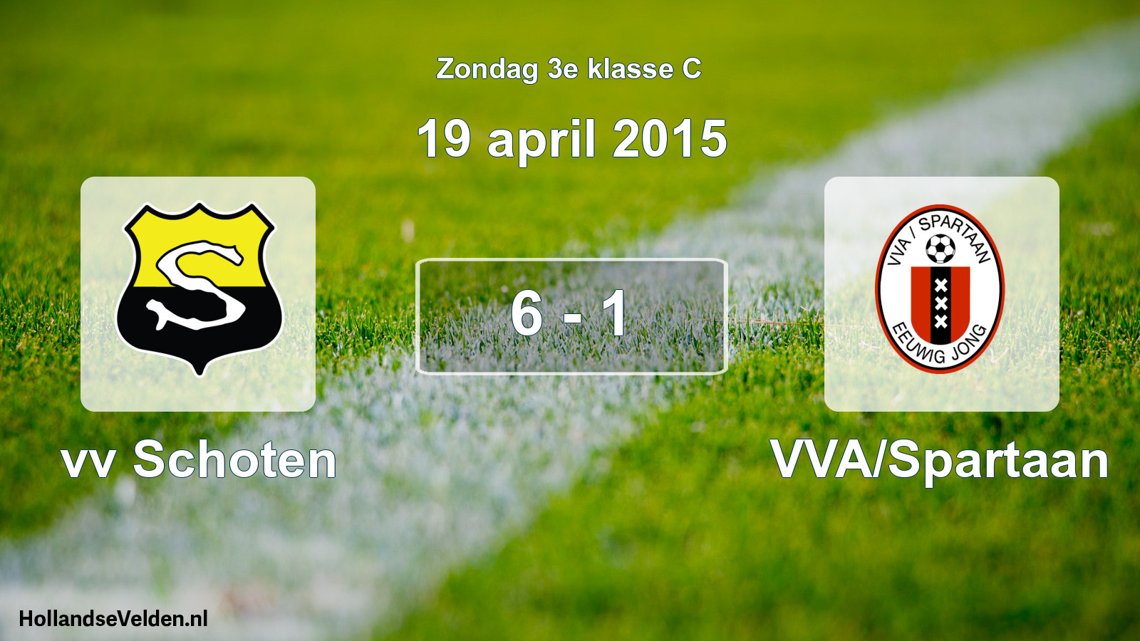 Total number of matches played: vv Schoten - VVA/Spartaan 6 - 1 (19 April 2015)
