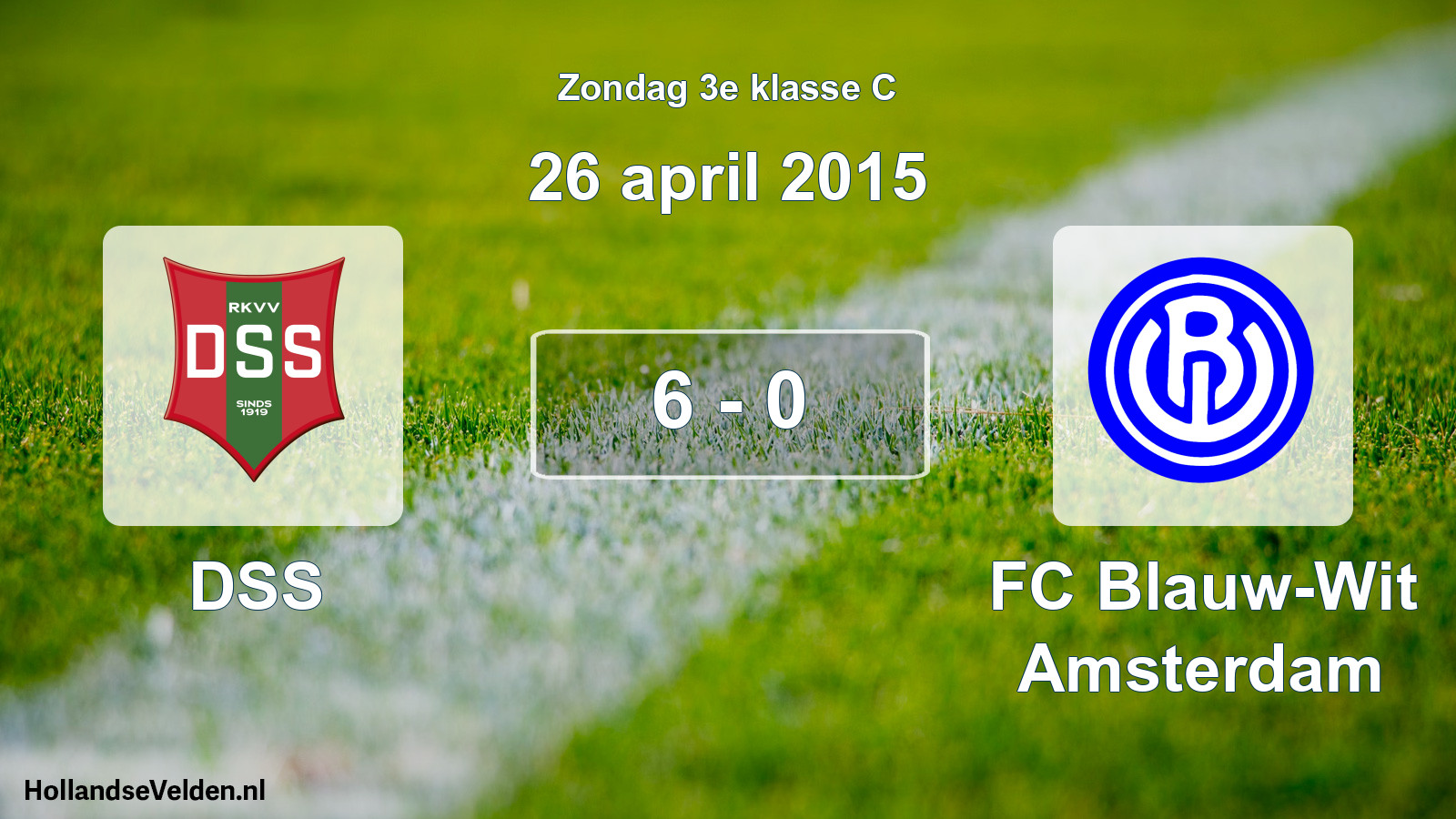 Total number of matches played: DSS - FC Blauw-Wit Amsterdam 6 - 0 (26 April 2015)