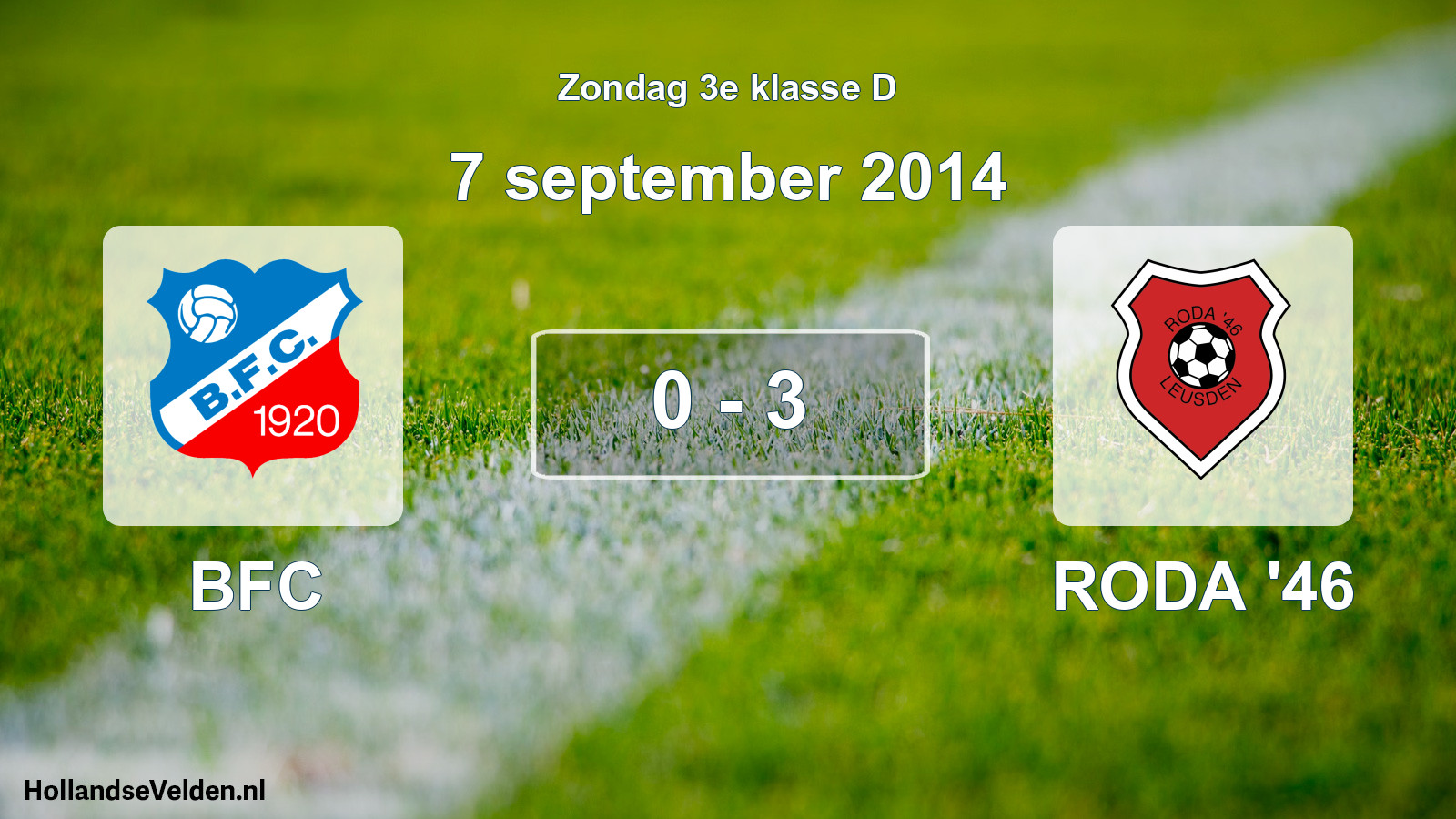 Total number of matches played: BFC - RODA '46 0 - 3 (7 September 2014)