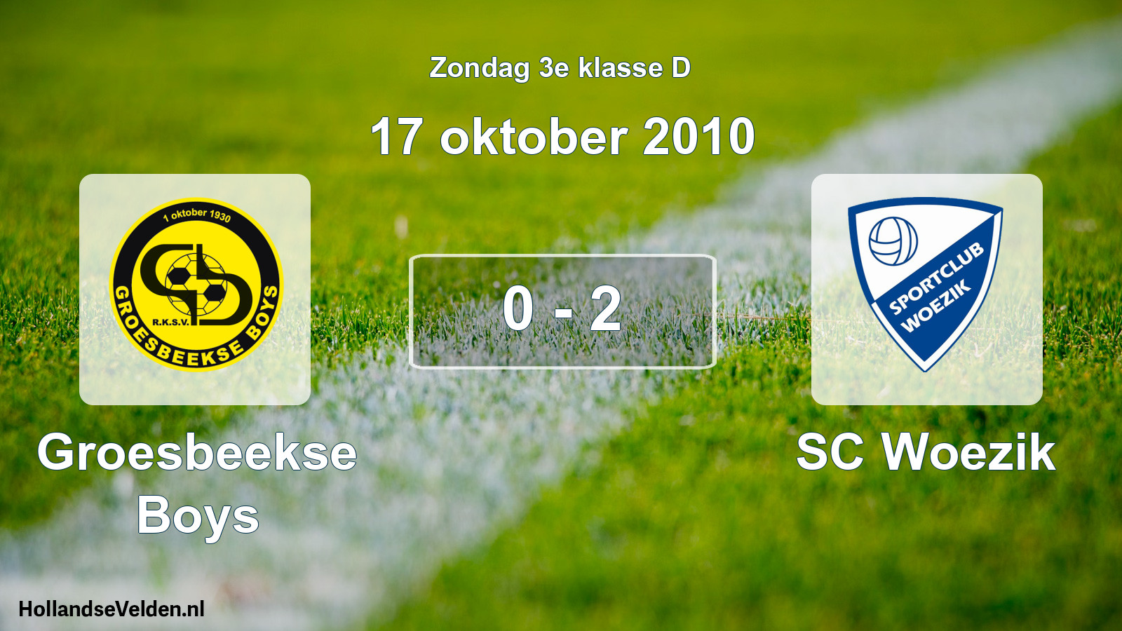 Total number of matches played: Groesbeekse Boys - SC Woezik 0 - 2 (17 October 2010)