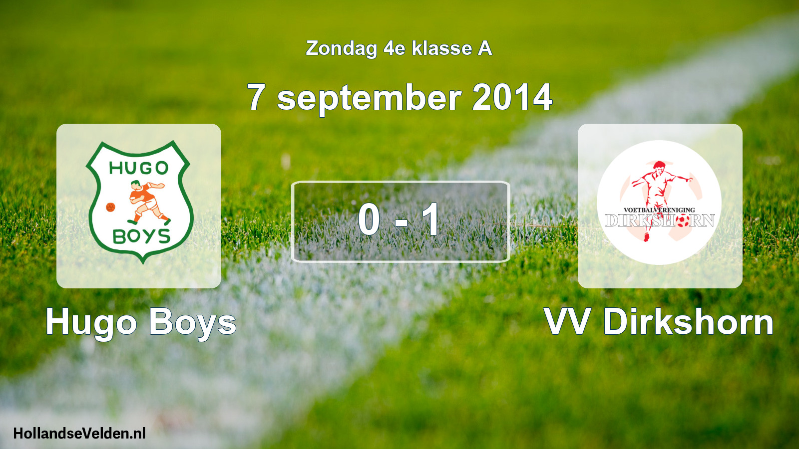 Total number of matches played: Hugo Boys - VV Dirkshorn 0 - 1 (7 September 2014)