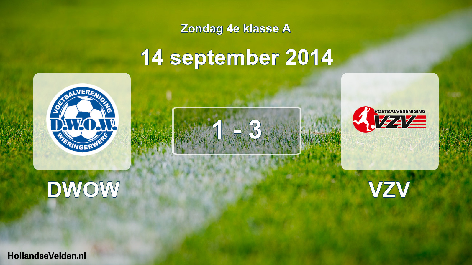 Total number of matches played: DWOW - VZV 1 - 3 (14 September 2014)