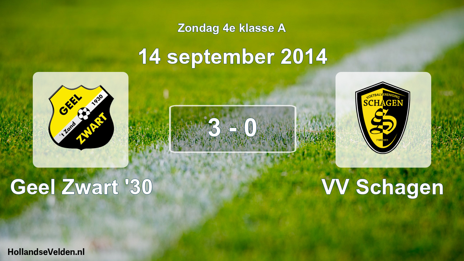 Total number of matches played: Geel Zwart '30 - VV Schagen 3 - 0 (14 September 2014)