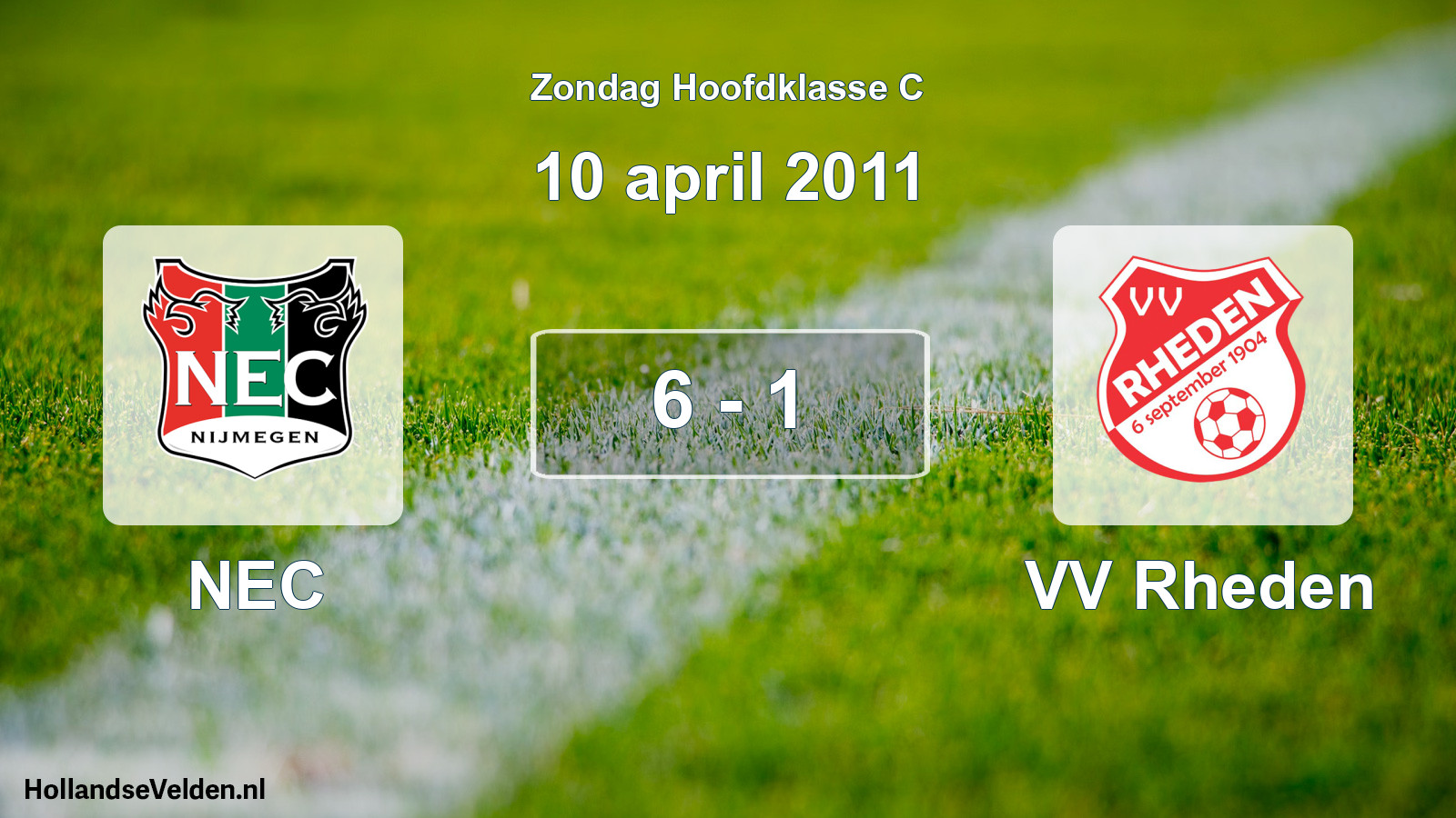 Total number of matches played: NEC - VV Rheden 6 - 1 (10 April 2011)