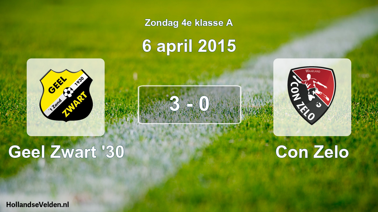 Total number of matches played: Geel Zwart '30 - Con Zelo 3 - 0 (6 April 2015)