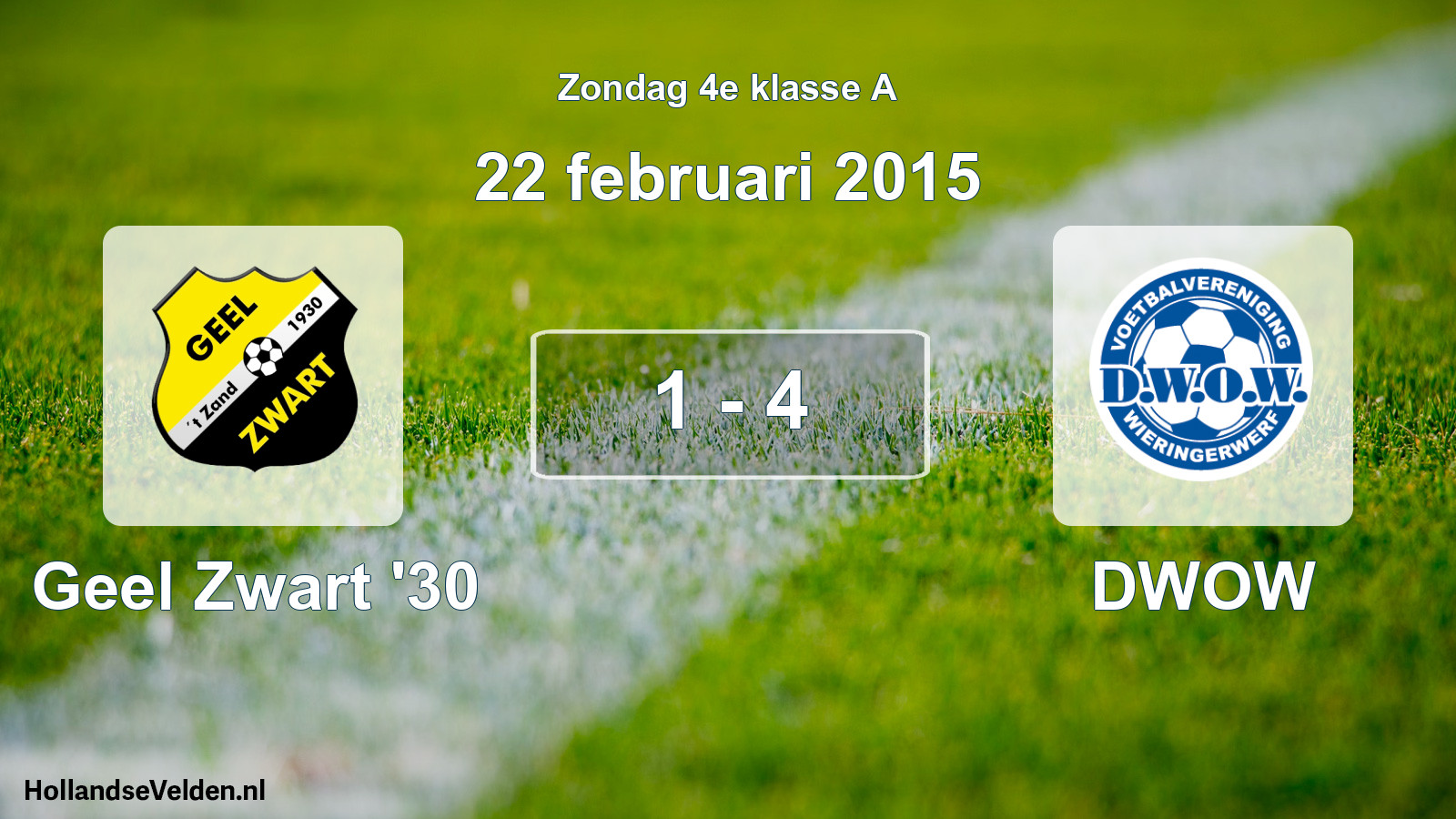 Total number of matches played: Geel Zwart '30 - DWOW 1 - 4 (22 February 2015)