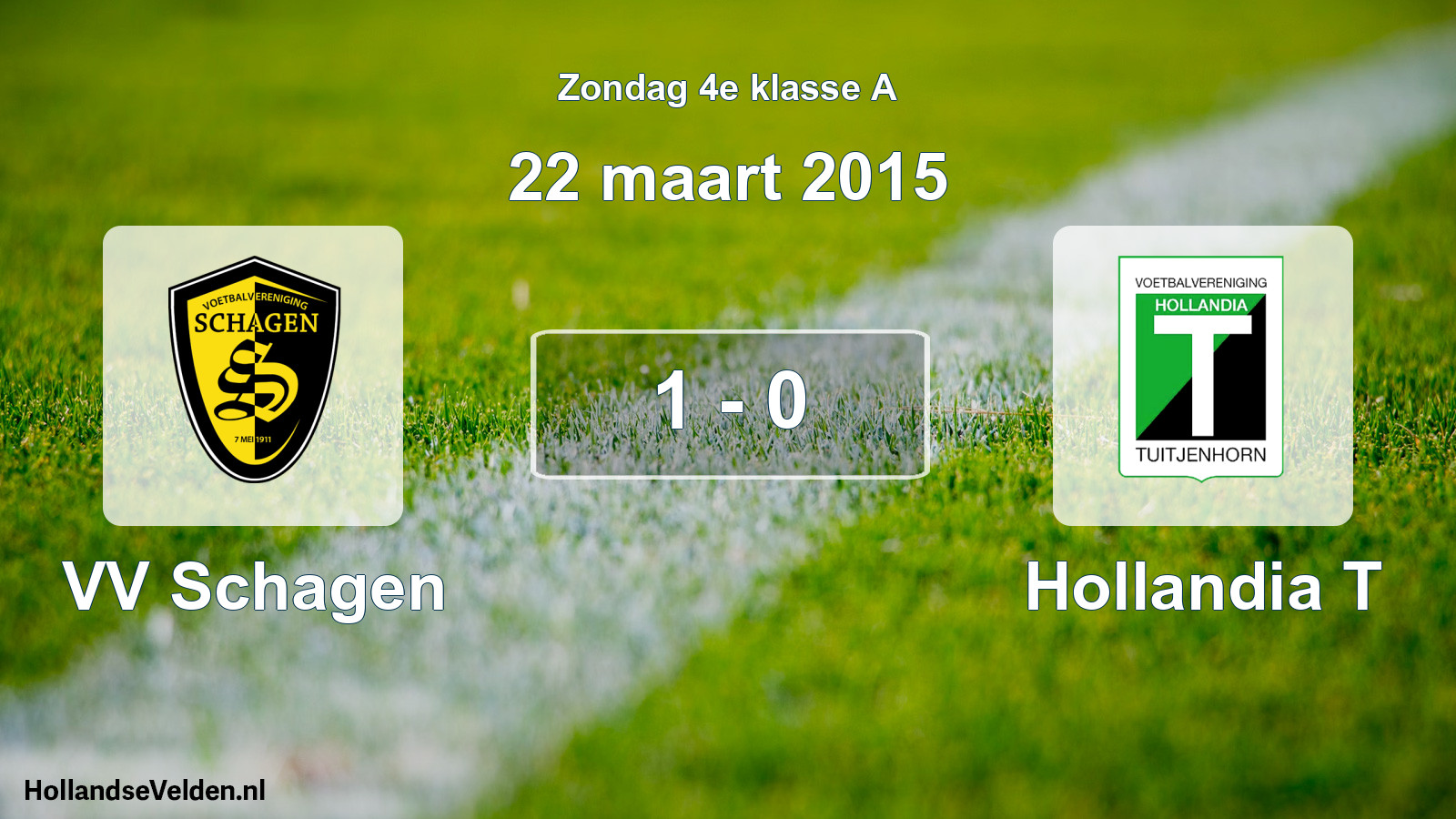 Total number of matches played: VV Schagen - Hollandia T 1 - 0 (22 March 2015)