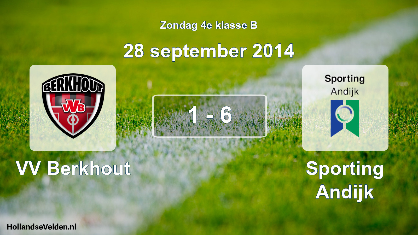 Total number of matches played: VV Berkhout - Sporting Andijk 1 - 6 (28 September 2014)