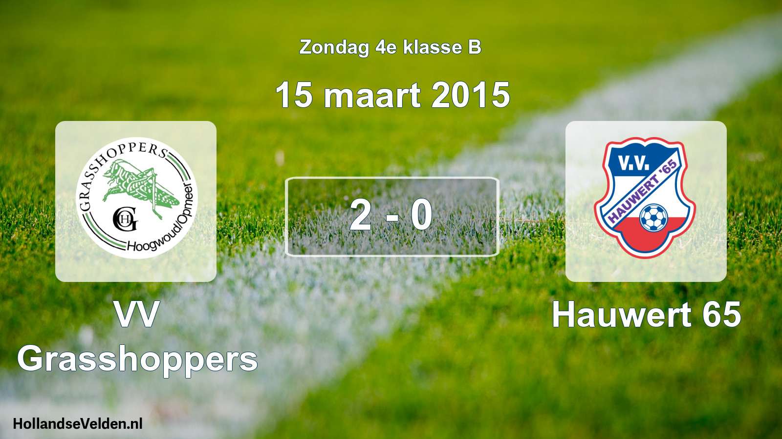 Total number of matches played: VV Grasshoppers - Hauwert 65 2 - 0 (15 March 2015)