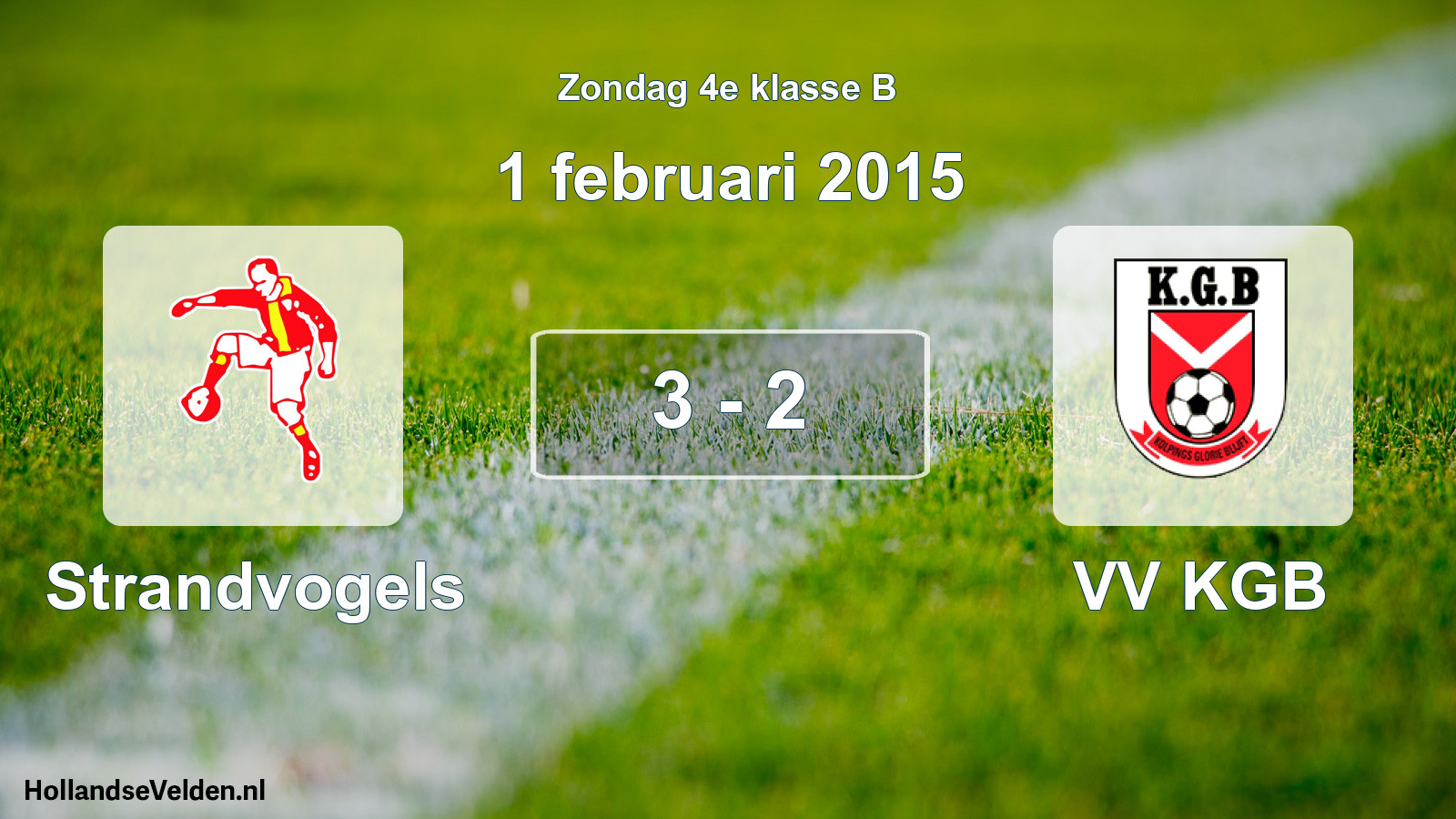 Total number of matches played: Strandvogels - VV KGB 3 - 2 (1 February 2015)