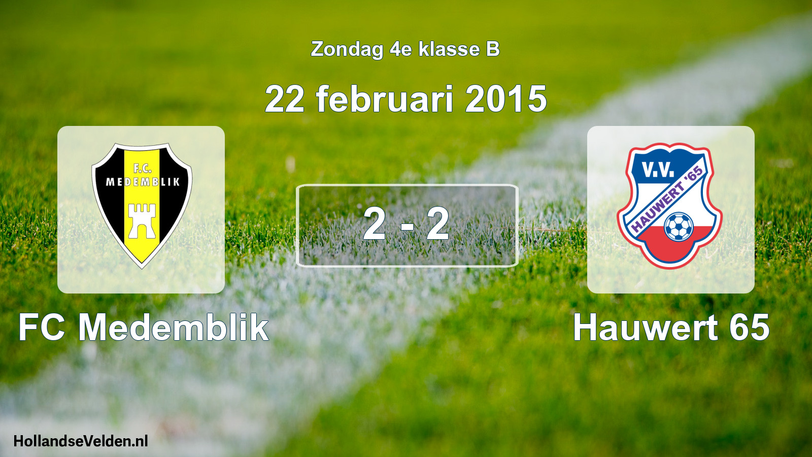 Total number of matches played: FC Medemblik - Hauwert 65 2 - 2 (22 February 2015)