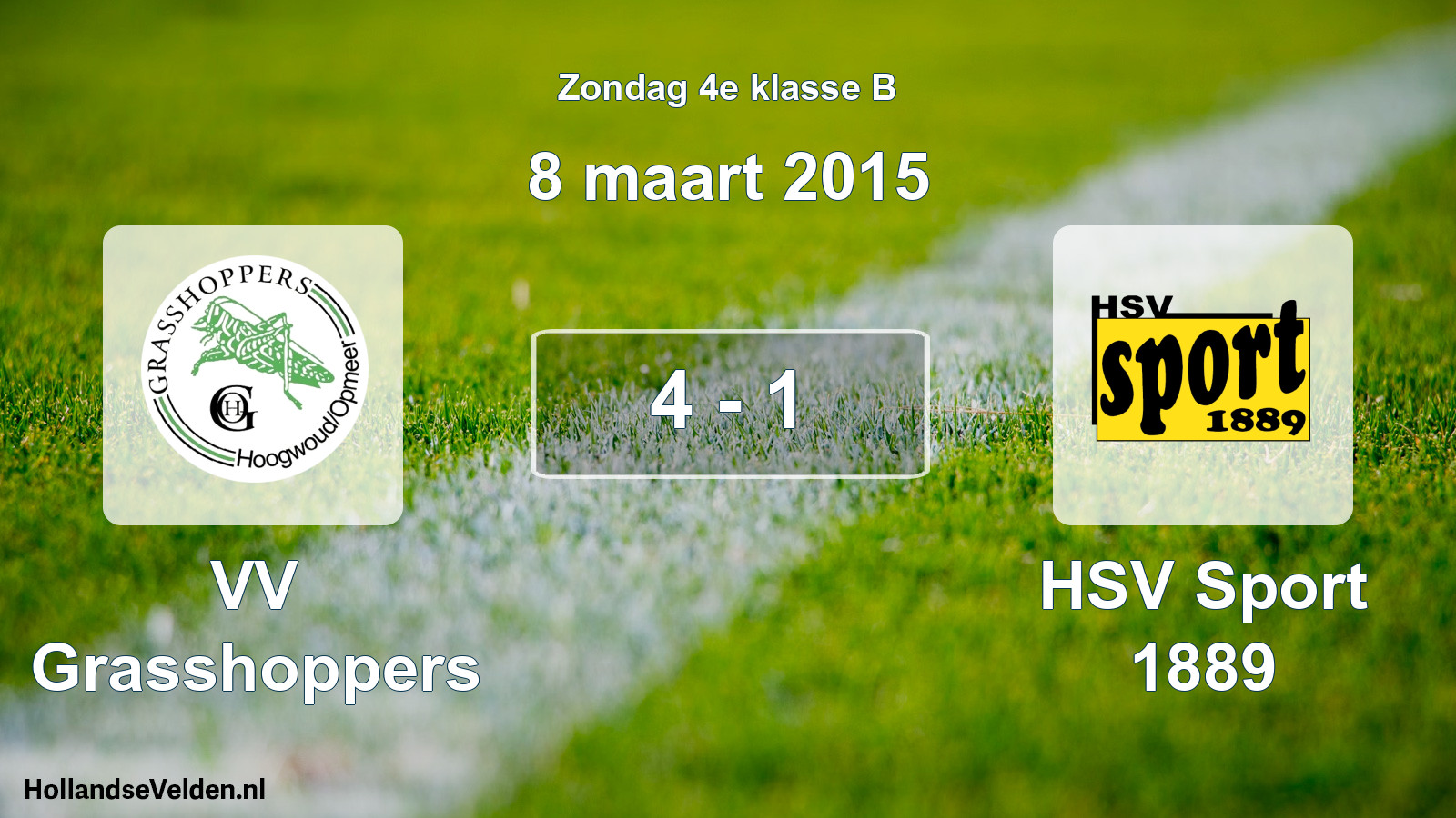 Total number of matches played: VV Grasshoppers - HSV Sport 1889 4 - 1 (8 March 2015)