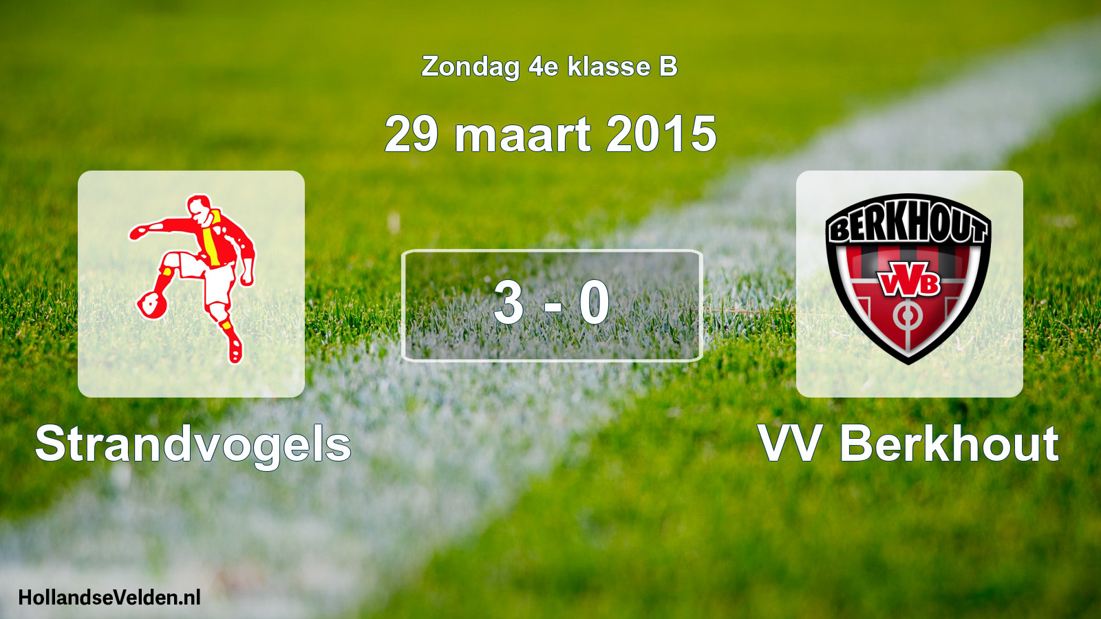 Total number of matches played: Strandvogels - VV Berkhout 3 - 0 (29 March 2015)