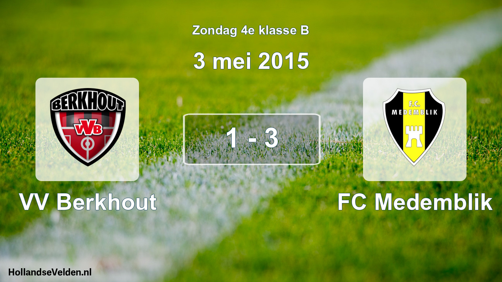 Total number of matches played: VV Berkhout - FC Medemblik 1 - 3 (3 May 2015)