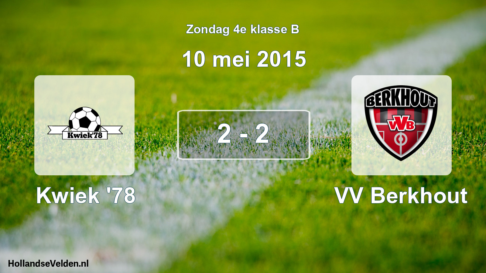Total number of matches played: Kwiek '78 - VV Berkhout 2 - 2 (10 May 2015)