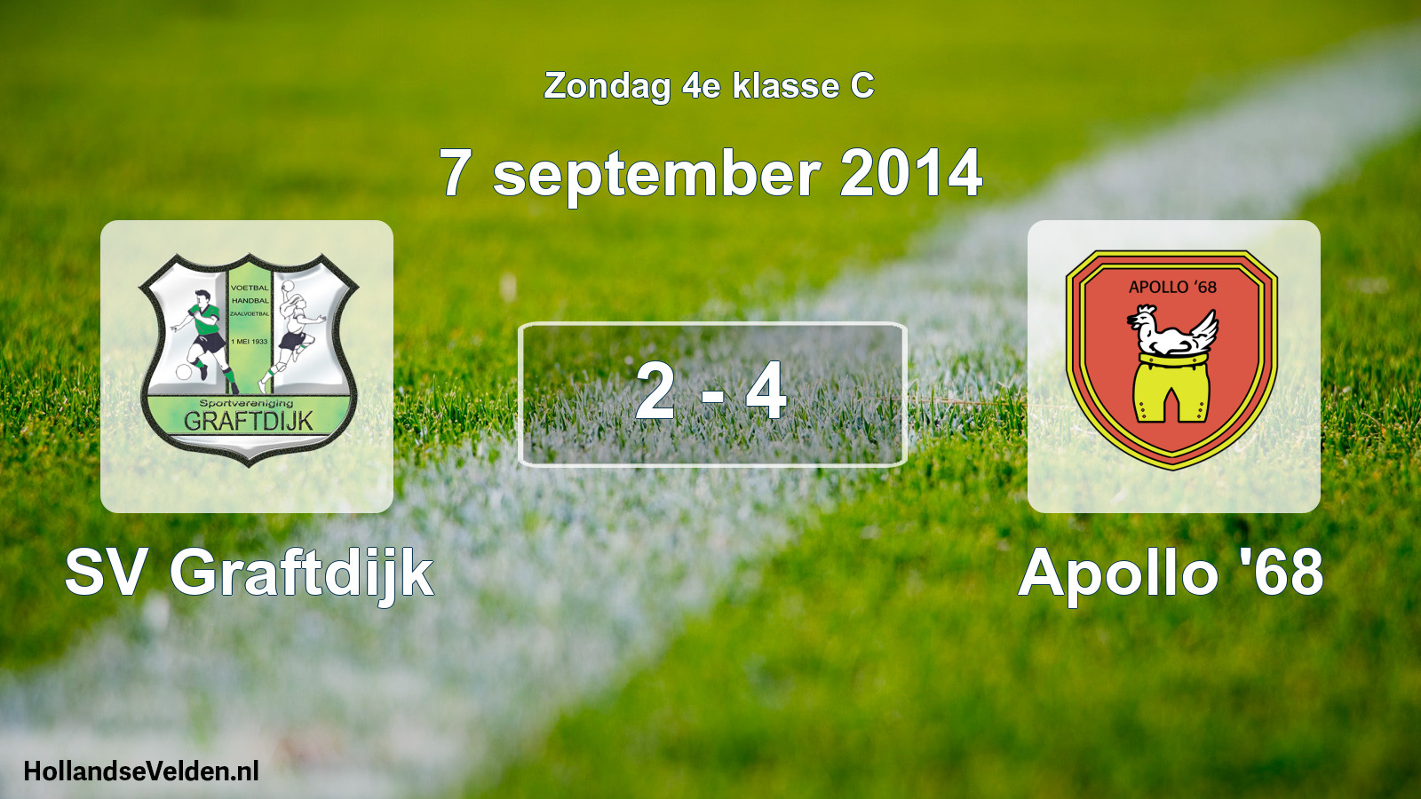 Total number of matches played: SV Graftdijk - Apollo '68 2 - 4 (7 September 2014)