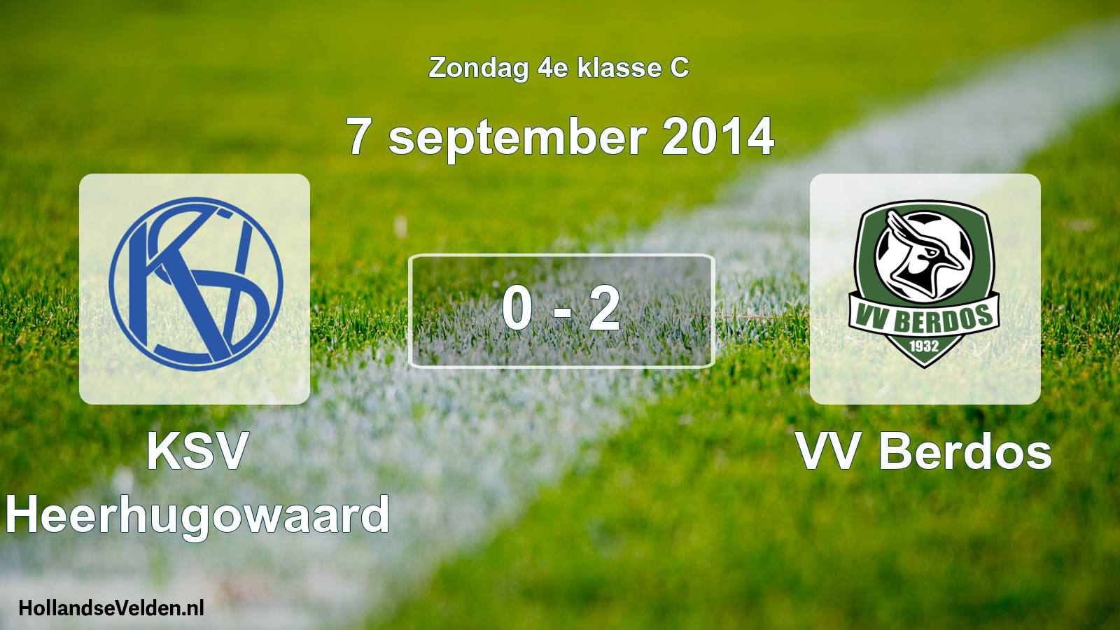 Total number of matches played: KSV Heerhugowaard - VV Berdos 0 - 2 (7 September 2014)