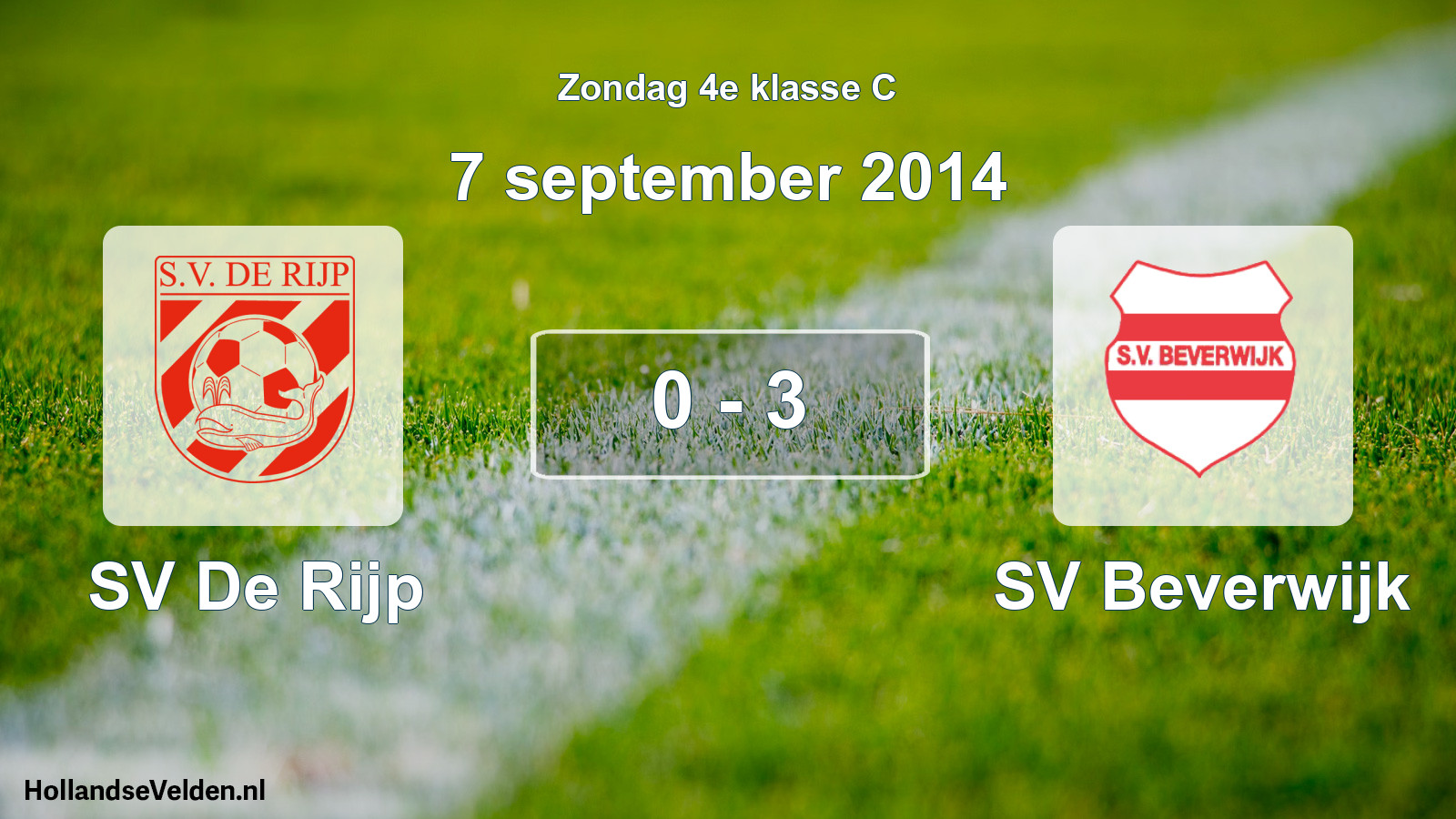 Total number of matches played: SV De Rijp - SV Beverwijk 0 - 3 (7 September 2014)