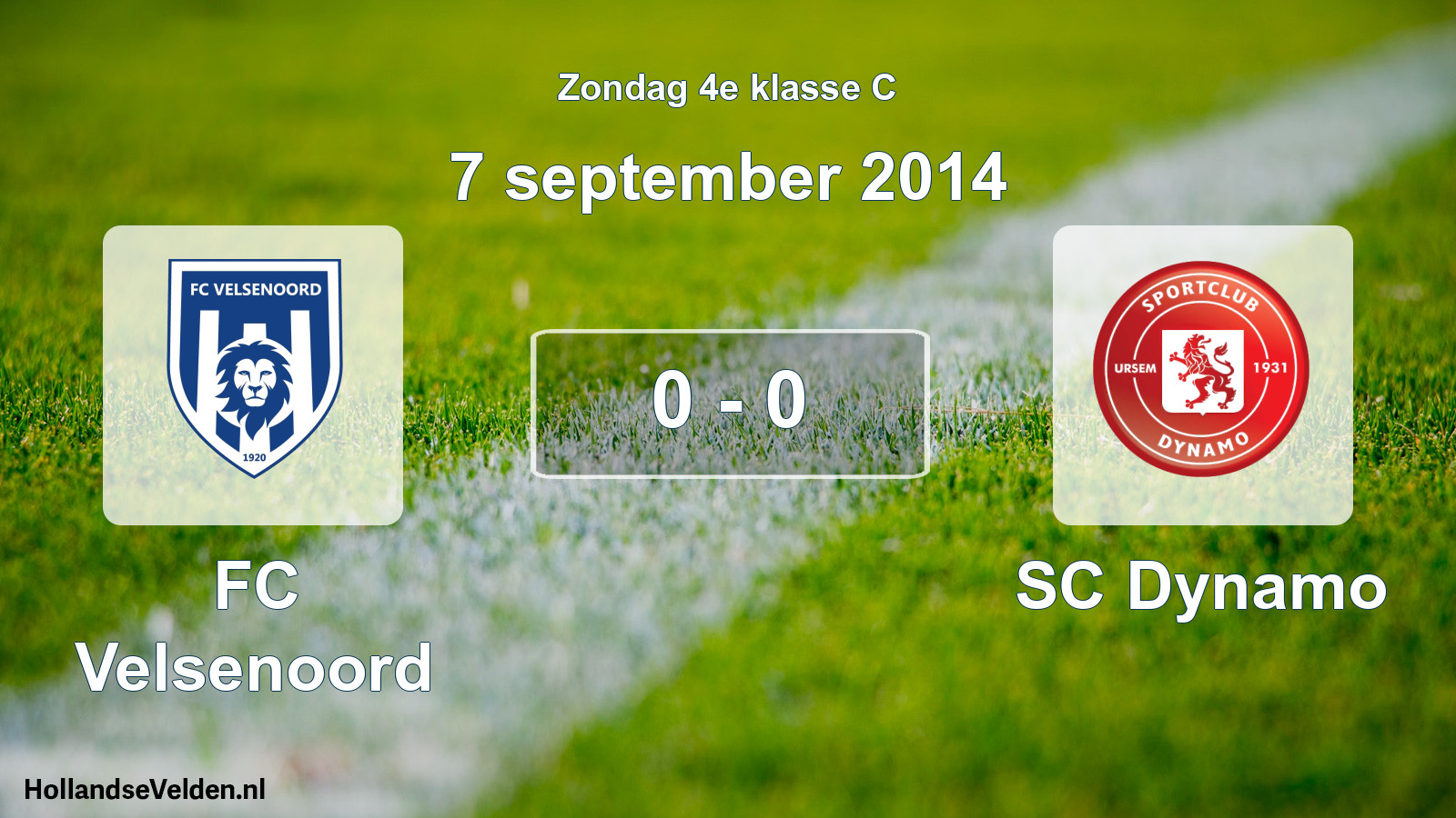 Total number of matches played: FC Velsenoord - SC Dynamo 0 - 0 (7 September 2014)