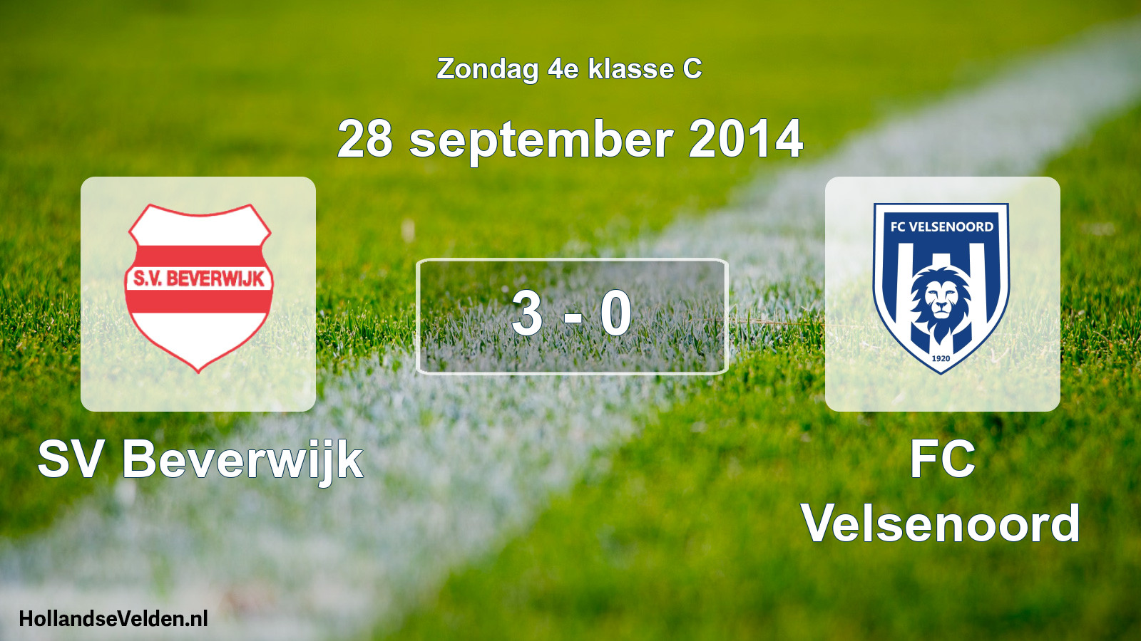 Total number of matches played: SV Beverwijk - FC Velsenoord 3 - 0 (28 September 2014)