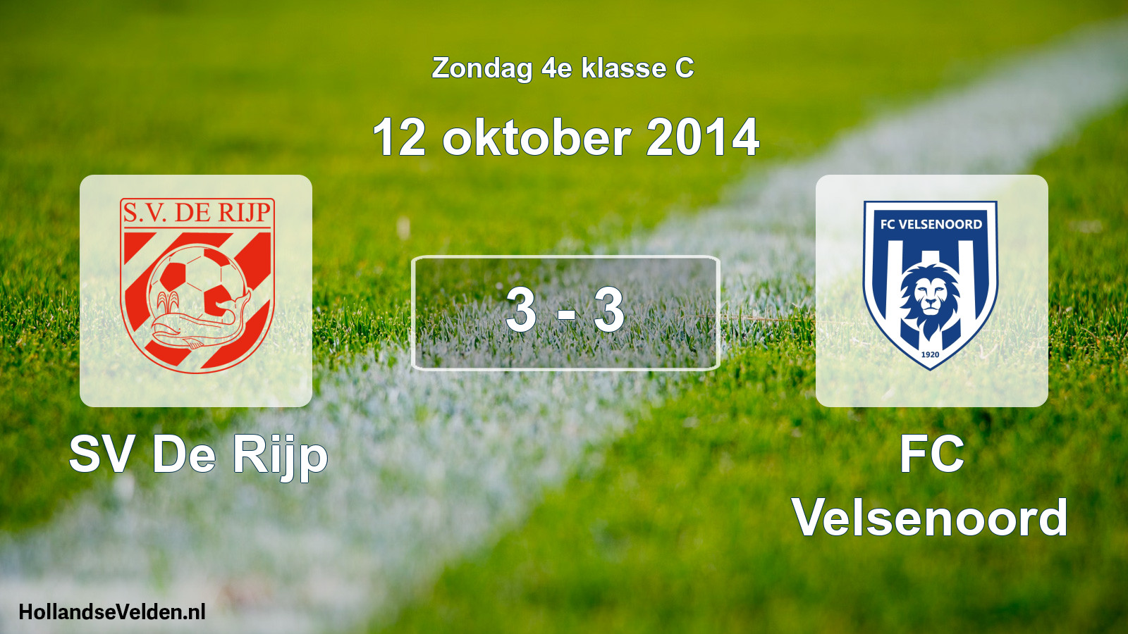 Total number of matches played: SV De Rijp - FC Velsenoord 3 - 3 (12 October 2014)