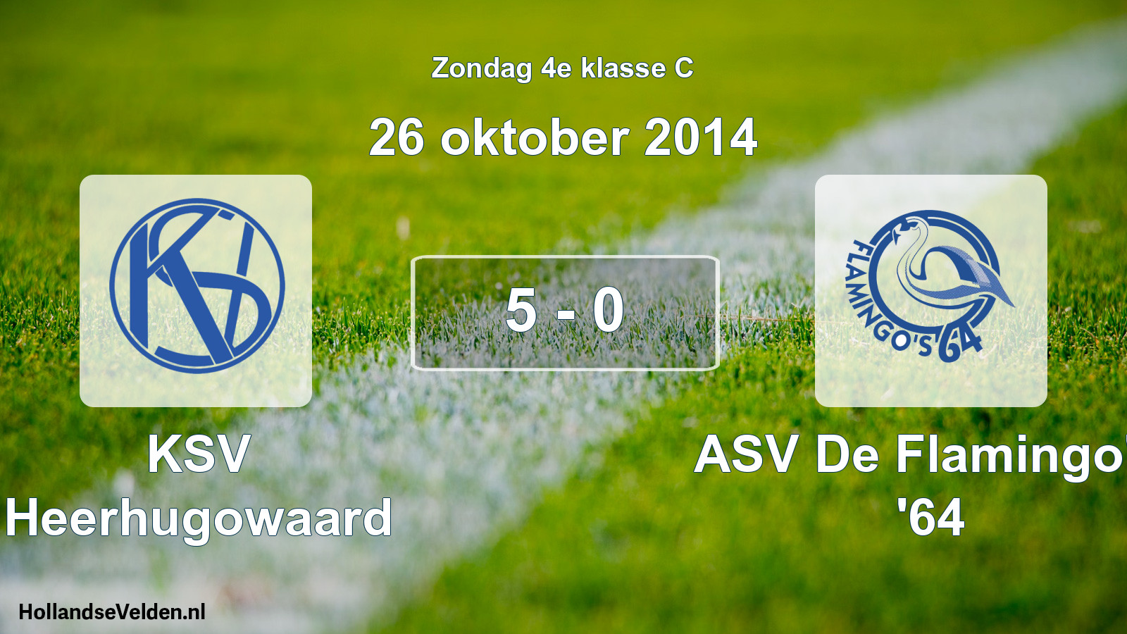 Total number of matches played: KSV Heerhugowaard - ASV De Flamingo's '64 5 - 0 (26 October 2014)