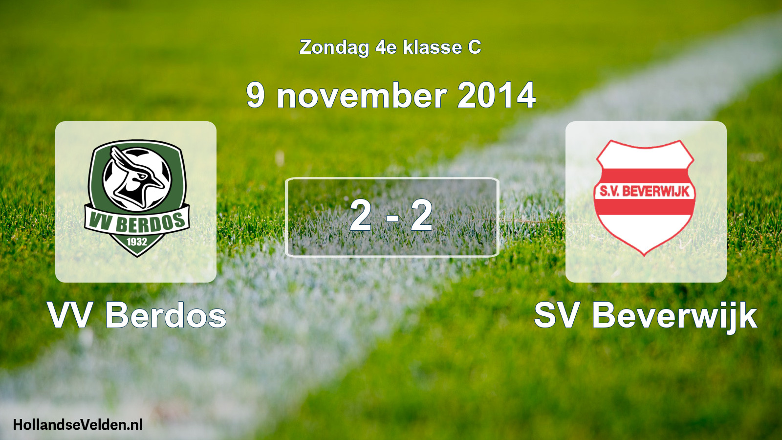 Total number of matches played: VV Berdos - SV Beverwijk 2 - 2 (9 November 2014)