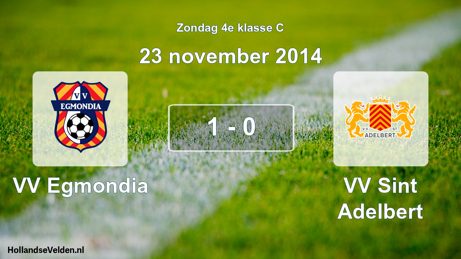 Total number of matches played: VV Egmondia - VV Sint Adelbert 1 - 0 (23 November 2014)