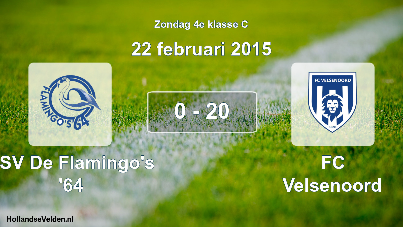 Total number of matches played: ASV De Flamingo's '64 - FC Velsenoord 0 - 20 (22 February 2015)