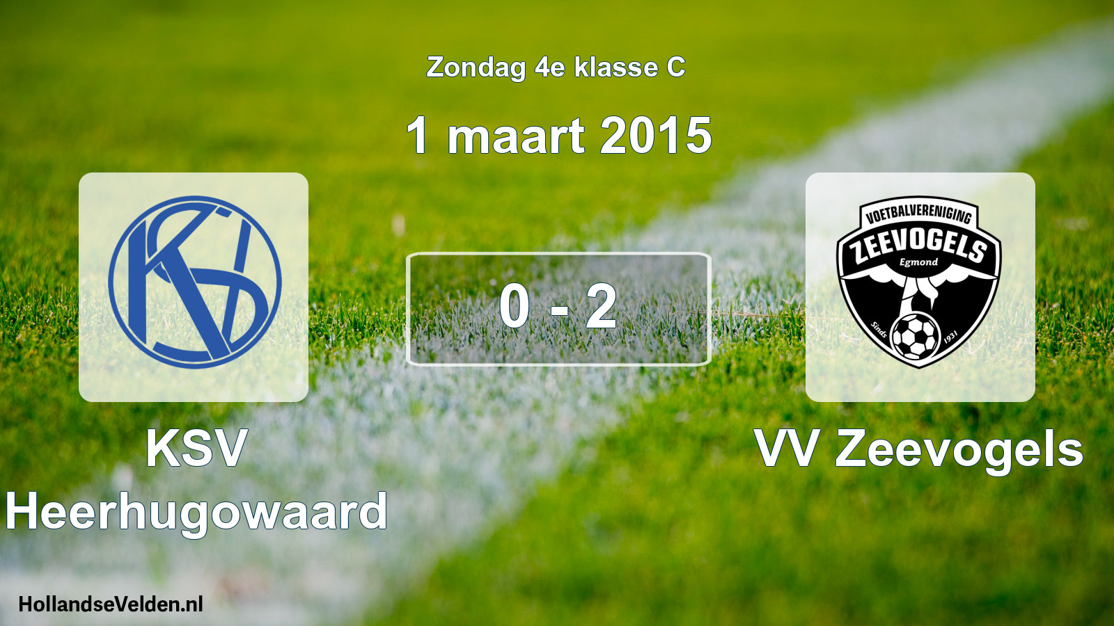 Total number of matches played: KSV Heerhugowaard - VV Zeevogels 0 - 2 (1 March 2015)