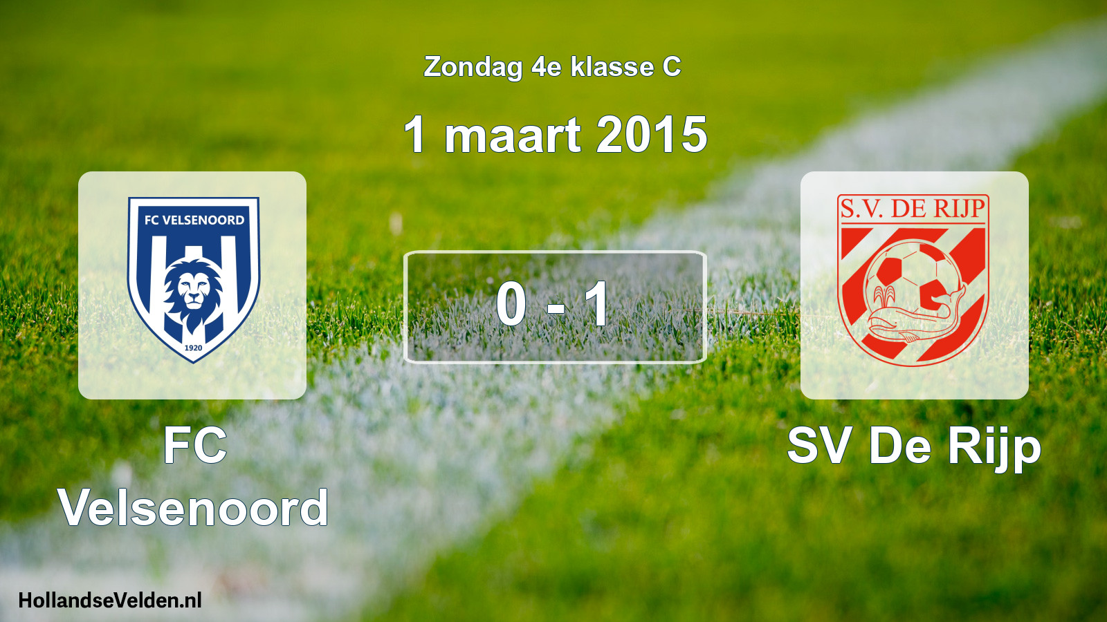 Total number of matches played: FC Velsenoord - SV De Rijp 0 - 1 (1 March 2015)
